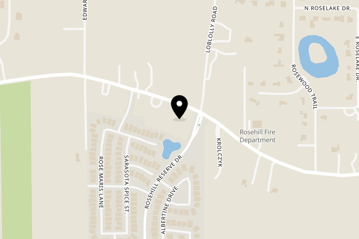 Map showing the location of Karma Kolache & Dessert Rosehill Reserve on 21941 Rosehill Reserve Dr in Tomball