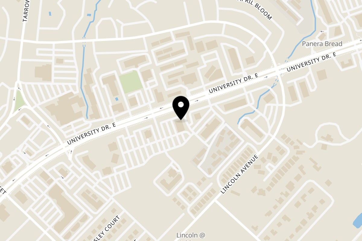 Map showing the location of Karma Kolache & Dessert University Dr on 980 University Dr E #300 in College Station